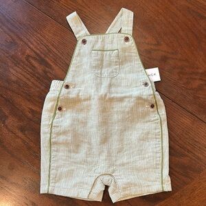 NWT Janie and Jack Striped Green and White Baby Overalls